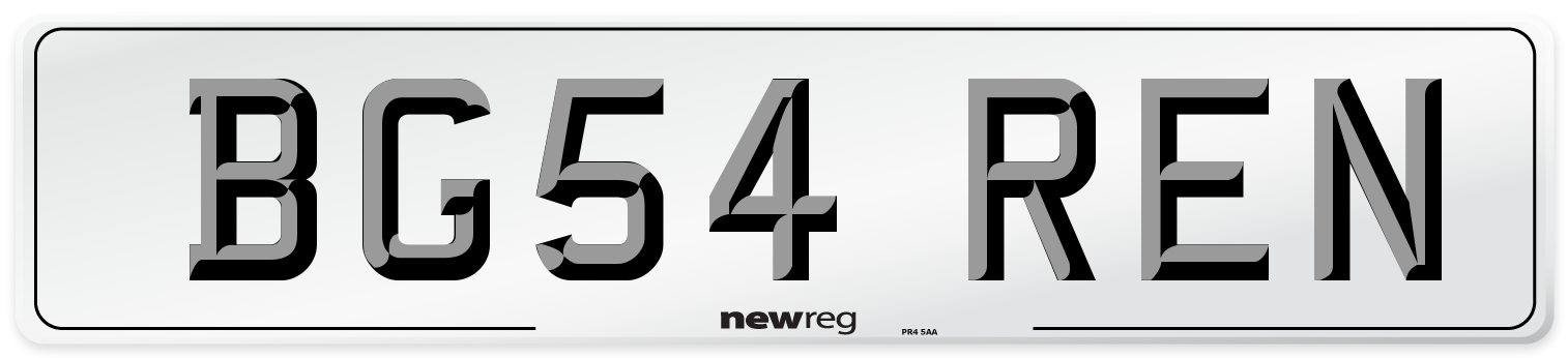 BG54 REN Number Plate from New Reg